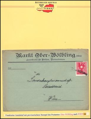 Poststück - Österr. 1945 Wappenfrankatur - Briefmarken und Ansichtskarten