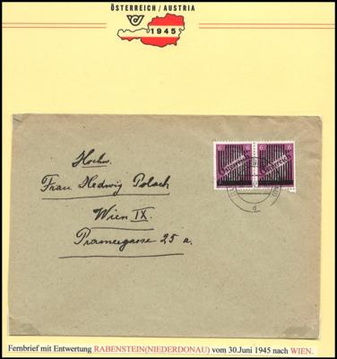 Poststück - Österreich 1945 Belege aus dem Bezirk St. Pölten vor und nach der Sowjetbesatzung, - Briefmarken und Ansichtskarten