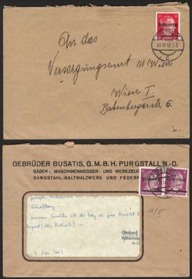 Poststück - Österreich Lokalausgabe Scheibbs 12 Pfg. Type I u. Paar 6 Pfg. Type III auf 2 Bedarfsbriefen, - Briefmarken und Ansichtskarten
