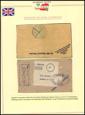 Poststück - Seltene Bedarfspost der britischen Besatzungsmacht in Österreich, - Briefmarken und Ansichtskarten
