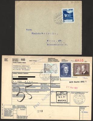 **/*/gestempelt/Poststück - Partie Liechtenstein, - Briefmarken und Ansichtskarten