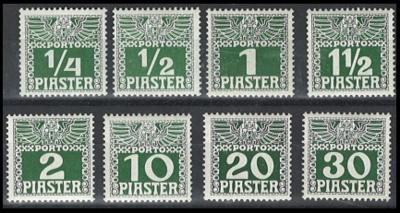 ** - Österr. Post in d. Levante P. Nr. 6xb/14xb, - Stamps and postcards