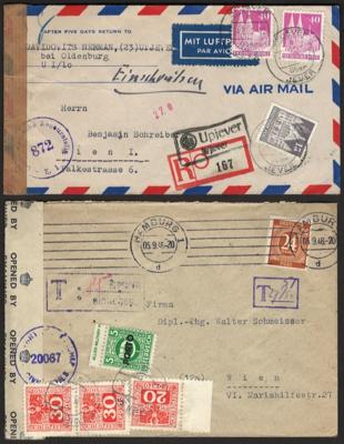 Poststück - Außergewöhnlich reichh. Sammlung frühe Bedarfspost aus Westdeutschland meist ins Ausland, - Briefmarken und Ansichtskarten