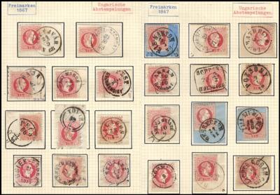 Poststück/Briefstück - Österr. Ausg. 1867 - Partie UNGARISCHE Abstempelungen auf Ausg. 1867, - Briefmarken und Ansichtskarten