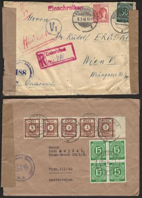 Poststück - Frühe Nachkriegsbelege Deutschland, - Stamps and postcards