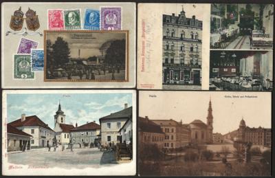 Poststück - Partie AK Tschechosl. u.a. mit Haida - Tachau - Teplitz -Winterberg - Graslitz - Wallern, - Stamps and postcards