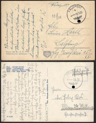 Poststück - Partie D. Feldpostbelege II. WK ab 1939/45 auch selten angebotene Motive etc. versch. Erh., - Francobolli e cartoline