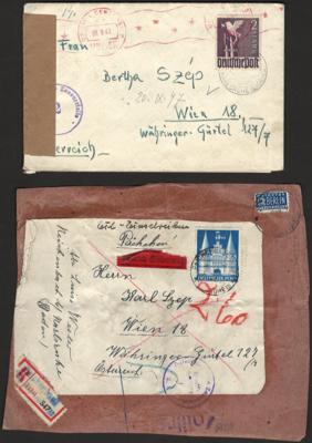 Poststück - Reichh. Partie Zensurpost frühes Nachkriegsdeutschland nach Österr., - Briefmarken und Ansichtskarten