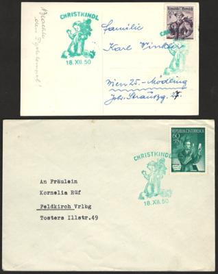 Poststück - Sammlung Österr. Christkindlbelege ab 1950 (Familienkorrespondenz) bis in die Euro-Zeit, - Známky a pohlednice