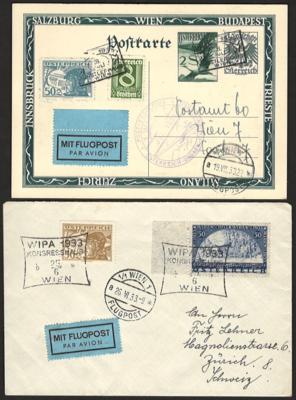 Poststück - Spezialpartie-Belege WIPA 1933 + div. Vignetten, - Známky a pohlednice