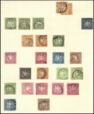 .gestempelt/Briefstück - altd. Staaten - Kl. Sammlung Württemberg, - Briefmarken und Ansichtskarten