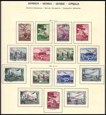 .gestempelt - D. Bes. Serbien Nr. 1/49,54/89, - Stamps and postcards
