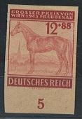 (*) - D.Reich Nr. 857P (ungez. auf gelblichem Andruckpapier) vom Bogenunterrand, - Briefmarken und Ansichtskarten