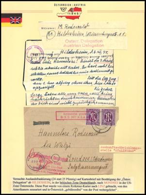 Poststück - Außergewöhnlich frühe Nachkriegsbelege Deutschland (verschiedene Zonen) 1945 nach/aus Österreich, - Francobolli e cartoline