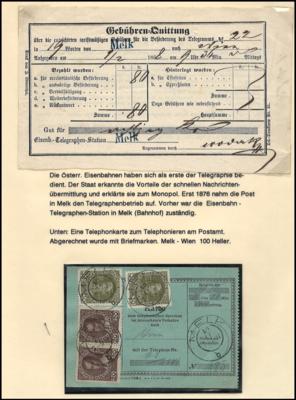 Poststück/Briefstück - Partie Poststücke Österr. ab Monarchie mit Bezug Telegramm - und Telefon/Radio - Dienst, - Známky a pohlednice
