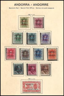 .gestempelt/*/** - Andorra span. u. franz - Sammlung bis ca 1979 mit div. mittl. Sätzen u. Einzelw., - Briefmarken und Ansichtskarten