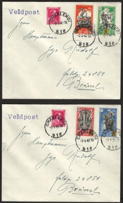 .gestempelt/Poststück - Kl. Partie D. Bes. Serbien sowie etwas Private Ausg. 1939/1945, - Francobolli e cartoline