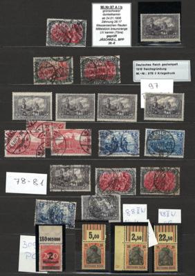 **/*/gestempelt - Sammlung bzw. Partie D. reich Ausg. 1900/45, - Briefmarken und Ansichtskarten