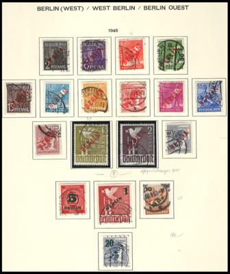.gestempelt - Schöne Sammlung BERLIN Ausg. 1948/1990 - u.a. Nr. 21/34 (BERLIN rot) meist gepr. Schlegel BPP, - Známky a pohlednice
