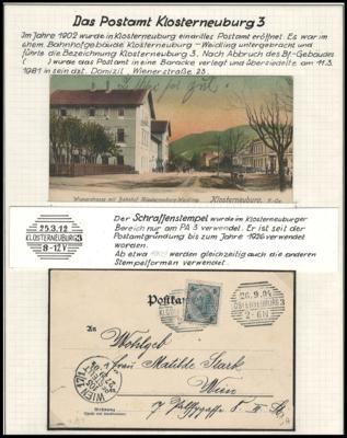 Poststück/Briefstück - Heimatsammlung KLOSTERNEUBURG ab Monarchie, - Francobolli e cartoline