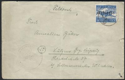 Poststück - D. Feldpost Nr. 8B (Rhodos) auf - Francobolli e cartoline