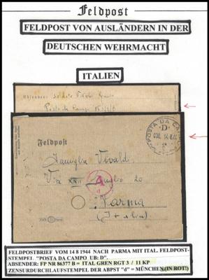 Poststück - D. Feldpost WK II - kl. Partie Feldpost Italienischer Legionäre, - Francobolli e cartoline