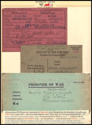 Poststück Österreicher 1945 in US - Gefangenschaft in Frankreich, - Známky a pohlednice
