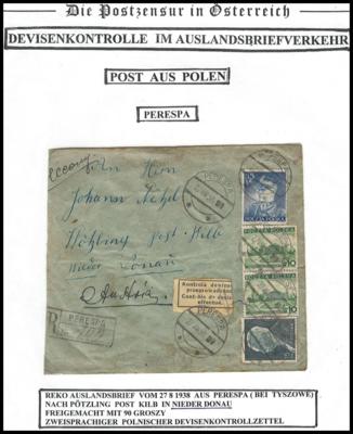 Poststück - Partie Devisenkontroll - Belege div. Europa, - Briefmarken und Ansichtskarten