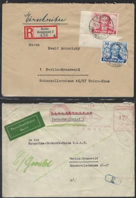 Poststück - Partie Poststücke Berlin ab 1948, - Briefmarken und Ansichtskarten