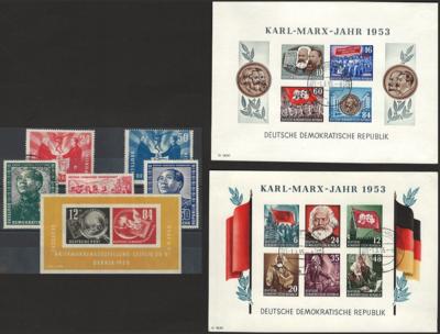 **/*/gestempelt - Partie DDR mit etwas Sowjet. Zone, - Briefmarken und Ansichtskarten