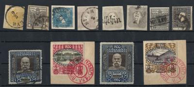 gestempelt/Briefstück/Poststück - Sammlung Österr. Monarchie ab 1850 u.a. mit 2K und 5K 1910 Briefstück, - Známky a pohlednice