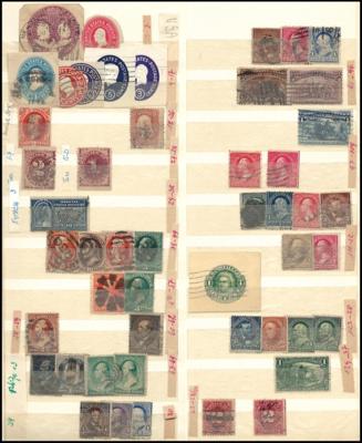 gestempelt/Briefstück/Poststück - USA - Sammlung u. Dubl. ca. 1870/1980, - Francobolli e cartoline