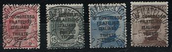gestempelt - Italien Nr. 153/56 (CONGRESSO FILATELICIO ITALIANO TRIEST 1922) mit Ausstellungsstpl., - Stamps and postcards