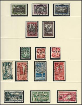 gestempelt/Poststück/Briefstück - Sammlung Danzig incl. Dienst, - Francobolli e cartoline