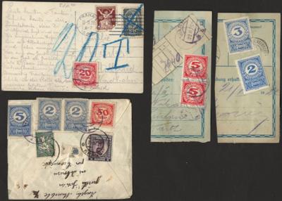 Poststück/Briefstück - Partie Poststücke Deutschösterreich, - Briefmarken und Ansichtskarten