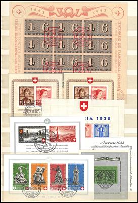 .gestempelt - Partie Schweiz ca. 1919/1987 u.a. mit div. Blockausg., - Stamps and postcards