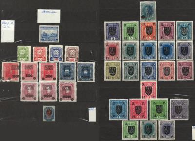 .gestempelt/*/** - Sammlung Tschechosl. ab 1918 mit Ukraine, - Briefmarken und Ansichtskarten