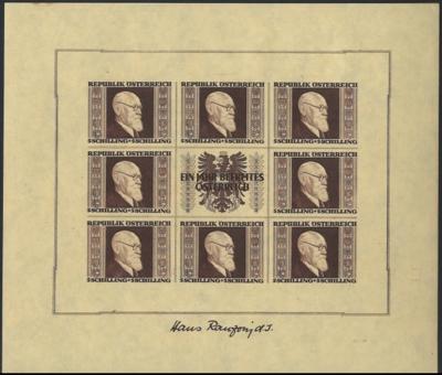 **/*/gestempelt - Teilsammlung Österr. Rennerblock/ 1953, - Briefmarken und Ansichtskarten