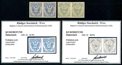 (*) - Österr. Nr. 47PU und 48PU je im waagrechten Paar, - Briefmarken und Ansichtskarten