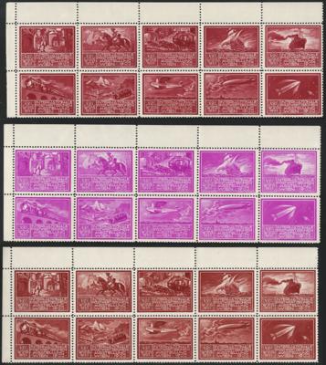 ** - Partie Vignetten zur WIPA 1933 meist in Zehnerstreifen, - Briefmarken und Ansichtskarten