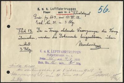Poststück - Formulare - L3 "K. u. k. Flieger - Známky a pohlednice