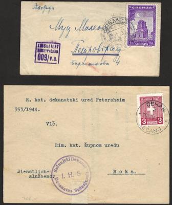 Poststück/gestempelt - Partie Poststücke D. Bes. Serbien aus 1942/1944, - Stamps and postcards