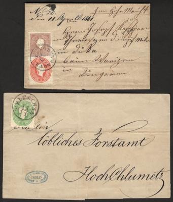Poststück - Kl. Partie Poststücke Ausg. 1861 u.a. aus Seltschan, - Briefmarken und Ansichtskarten
