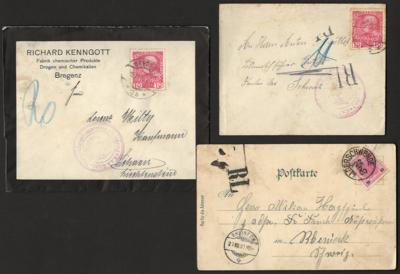 Poststück - Österreich 1864/1923 - 7 grenznahe - Francobolli e cartoline