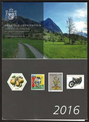 ** - Partie FRANKATURWARE Liechtenstein in Jahresmappen aus 1996/2016, - Francobolli e cartoline