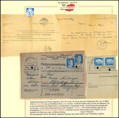 Poststück - D. Feldpost Kurland Feldpostanweisung aus VALTAIKI vom 16. März 1945 nach MARTINSBERG, - Stamps and postcards