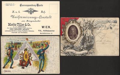 Poststück - Kl. Partie Österr. Feldpost WK I mit Kaiserhaus und Werbekarten, - Stamps and postcards