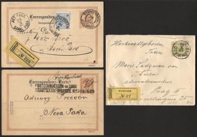 Poststück - Österr. 1890 - reichh. Partie Belege auch Ganzsachen (tls. zufrank.) usw., - Briefmarken und Ansichtskarten