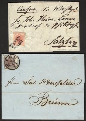 Poststück - Österr. Nr. 3/4 auf div. Briefen - Francobolli e cartoline