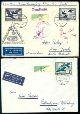 Poststück - Österr. - Partie Poststücke II. Rep. u.a. mit Flugpost, - Briefmarken und Ansichtskarten